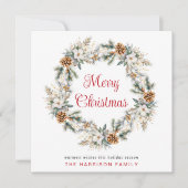 Elegant Wreath Watercolor Frohe Weihnachten (Vorderseite)