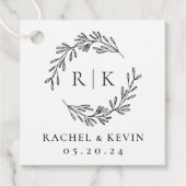 Elegant Wreath Wedding Initial Monogram Geschenkanhänger (Vorderseite)