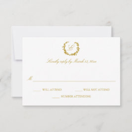 Elegant Wreath Wedding RSVP Karte