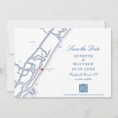 Elegant Wrightsville Beach QR Code Wedding Save The Date (Vorderseite)