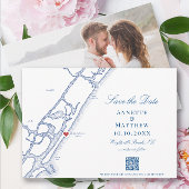 Elegant Wrightsville Beach QR Code Wedding Save The Date