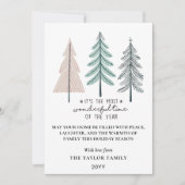 Elegant Wunderbarste Zeit Weihnachtsbäume Feiertagskarte (Vorderseite)