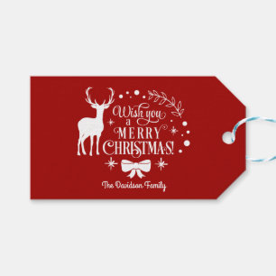 Elegant wünscht dir ein einfaches CHRISTMAS Monogr Geschenkanhänger