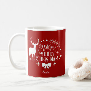 Elegant wünscht dir ein einfaches CHRISTMAS Monogr Kaffeetasse