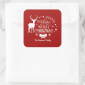 Elegant wünscht dir ein einfaches CHRISTMAS Monogr Quadratischer Aufkleber (Tasche)