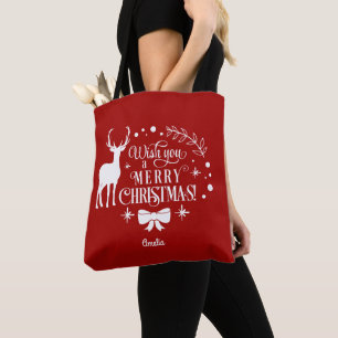 Elegant wünscht dir ein einfaches CHRISTMAS Monogr Tasche