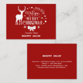 Elegant wünscht dir ein einfaches CHRISTMAS Monogr Visitenkarte (Vorne/Hinten)