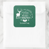 Elegant wünscht dir ein schlichtes CHRISTMAS-grüne Quadratischer Aufkleber (Tasche)