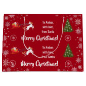 Elegant Xmas Sleigh Einhorn Persönlich machen Große Geschenktüte (Vorderseite)