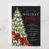 Elegant Xmas Tree Bow Corporate Holiday Party  Einladung (Vorderseite)