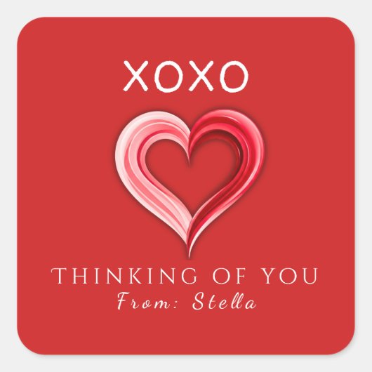 Elegant XOXO Valentine's Sticker • Love Tag (Vorderseite)
