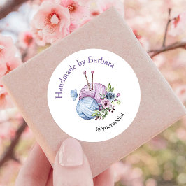 Elegant Yarn Knitting Needles Runder Aufkleber