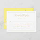 Elegant yello mit goldenen Blätter Hochzeit RSVP K (Vorne/Hinten)