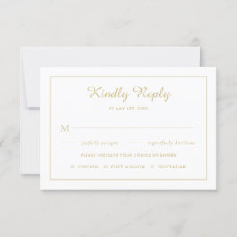Elegant yello mit goldenen Blätter Hochzeit RSVP K