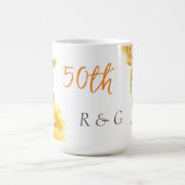Elegant Yellow 50. Monogram Wedding Jubiläum Kaffeetasse (Mittel)