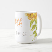 Elegant Yellow 50. Monogram Wedding Jubiläum Kaffeetasse (VorderseiteRechts)