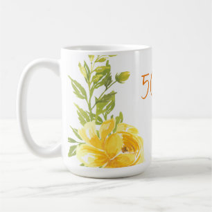Elegant Yellow 50. Monogram Wedding Jubiläum Kaffeetasse