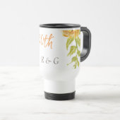 Elegant Yellow 50. Wedding Anniversary Monogram Reisebecher (VorderseiteRechts)