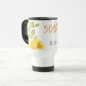 Elegant Yellow 50. Wedding Anniversary Monogram Reisebecher (Vorderseite Links)