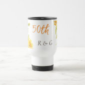 Elegant Yellow 50. Wedding Anniversary Monogram Reisebecher (Mittel)