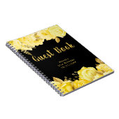 Elegant Yellow and Gold Flower Birthday Guest Book Notizblock (Rechte Seite)