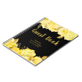 Elegant Yellow and Gold Flower Birthday Guest Book Notizblock (Linke Seite)