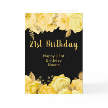 Elegant Yellow and Gold Flowers Birthday Party