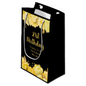 Elegant Yellow and Gold Flowers Birthday Party Kleine Geschenktüte (Vorderseite Schrägansicht)
