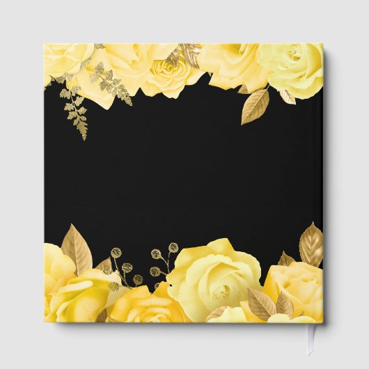 Elegant Yellow and Gold Flowers Sweet Sixteen Gästebuch (Rückseite)