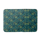 Elegant Yellow and Teal Floral Pattern Design Badematte (Vorderseite)