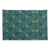 Elegant Yellow and Teal Floral Pattern Design Kissenbezug (Rückseite-Rechts)