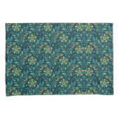 Elegant Yellow and Teal Floral Pattern Design Kissenbezug (Vorderseite-Rechts)
