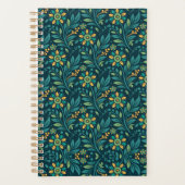 Elegant Yellow and Teal Floral Pattern Design Planer (Vorderseite)
