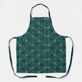 Elegant Yellow and Teal Floral Pattern Design Schürze (Vorderseite)