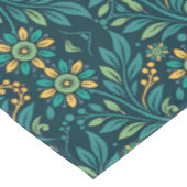 Elegant Yellow and Teal Floral Pattern Design Tischdecke (Schrägansicht)