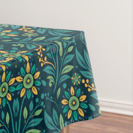 Elegant Yellow and Teal Floral Pattern Design Tischdecke