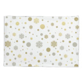 Elegant yellow and white gray merry Christmas  Kissenbezug (Rückseite)