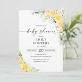Elegant Yellow Baby Shower Invitation Einladung (Stehend Vorderseite)