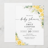 Elegant Yellow Baby Shower Invitation Einladung (Vorne/Hinten)