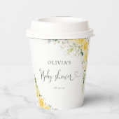 Elegant Yellow Baby Shower Paper Cup Pappbecher (Rückseite)