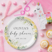 Elegant Yellow Baby Shower Paper Plate Pappteller (Party)