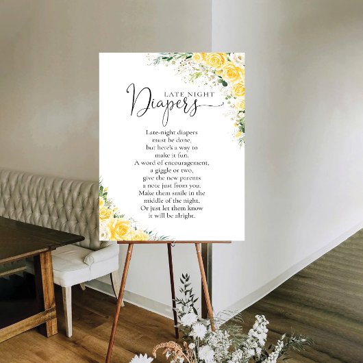 Elegant Yellow Baby Shower Poster