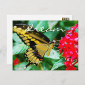 Elegant yellow black butterfly photo dream script postkarte (Vorne/Hinten)