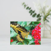 Elegant yellow black butterfly photo dream script postkarte (Stehend Vorderseite)