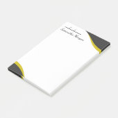 Elegant yellow & black waves customizable post-it klebezettel (angewinkelt)