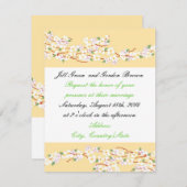 Elegant Yellow Blossom Einladung zur Hochzeit (Vorne/Hinten)