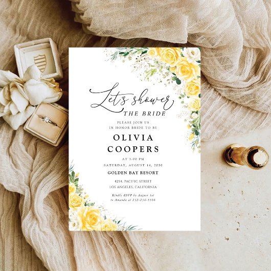 Elegant Yellow Bridal Shower Invitation Einladung