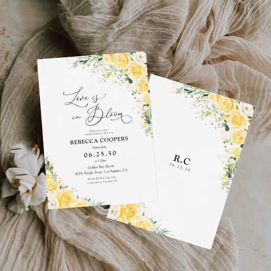 Elegant Yellow Bridal Shower Invitation Einladung