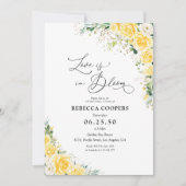 Elegant Yellow Bridal Shower Invitation Einladung (Vorderseite)