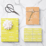 Elegant Yellow Bride Groom Names Weddings Geschenkpapier Set<br><div class="desc">Einfaches,  gelbes,  elegantes Papier mit Hochzeitsverpackung. Moderne Mr. and Mrs.,  Braut und Bräutigam Packpapier. Sie können es mit Ihren Namen und Datum personalisieren.</div>